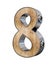 3D `eight` number made of wood and metal