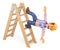3D Electrician falling off a ladder. Work accident