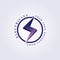 3D electricity lightning volt logo vector illustration design, in the circle badge, blue gradient