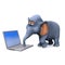 3d Elephant on a computer