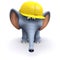 3d Elephant construction worker