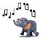 3d Elephant hears music