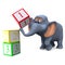 3d Elephant learns to count