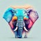 3d elephant with sunglasses