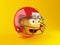 3d Emoji with American football helmet