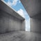 3d empty concrete room interior with opening