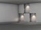 3d empty niches with spotlights for exhibit