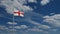 3D, England flag waving on wind. Close up of English banner blowing soft silk