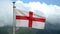3D, England flag waving on wind. English banner blowing soft silk