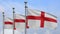 3D, England flag waving on wind. English banner blowing soft silk