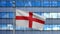 3D, England flag waving on wind. English banner blowing soft silk