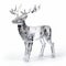 3d Engraved Crystal Deer Sculpture On White Background