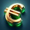 3D Euro symbol. Finance time. AI generated