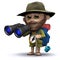 3d Explorer looks through binoculars