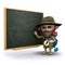 3d Explorer teaches at the blackboard