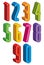 3d extra tall numbers set made with round shapes.