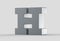 3D extruded uppercase letter H isolated on soft gray background.