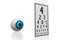 3D eyeball, test chart, white background