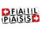 3D Fail Pass Button Click Here Block Text