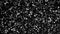 3D falling dark grey balls into the abstract reservoir with many black small spheres with white stripes. Animation. Flat