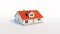 3d family house isolated white background