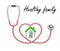 3d family in stethoscope house symbol