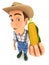 3d farmer holding corn cob