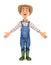 3d farmer standing with open arms