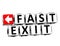 3D Fast Exit Button Click Here Block Text