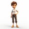 3d Female Cartoon Character Model - Ella: Youthful Protagonist In Bill Gekas Style