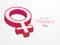 3D female symbol for International Womens Day celebration.