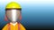 3d female worker wearing face mask isolated