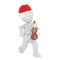 3D figure holds violin and wears santa hat