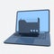 3d file folder on laptop screen. Laptop and files. Document folder. Storage share data. 3d rendering illustration