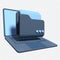 3d file folder on laptop screen. Laptop and files. Document folder. Storage share data. 3d rendering illustration
