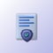 3d file page document paper security privacy cute icon illustration concept for digital cyber private data archive
