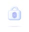 3D Fingerprint padlock isolated on white background. Lock icon. Finger print scan sign. Biometric identity symbol