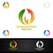 3D Fire Flame Element Logo Design