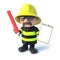 3d Firefighter with clipboard and pencil