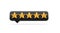 3d Five Golden Shiny Rating Stars Symbol With 3d Black Chat Icon On White Background 3d illustration