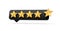 3d Five Golden Shiny Rating Stars Symbol With 3d Black Chat Icon On White Background 3d illustration