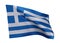 3d flag of Greece isolated against white background. 3d rendering