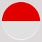 3D Flag of Indonesia on circle