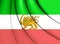 3D Flag of Iran 1910-1925. Old Lion and Sun Flag.