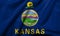 3D Flag of Kansas satin