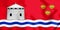 3D Flag of Kingston Ontario province, Canada.