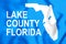 3D Flag of Lake County Florida, USA.