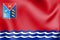 3D Flag of the Magadan Oblast, Russia.