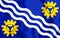 3D Flag of Merseyside county, England.