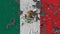 3D Flag of Mexico on stone wall
